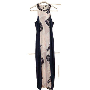NWT Bar III Pink Combo Printed Halter Maxi Dress w/ Slit Women’s Size Medium